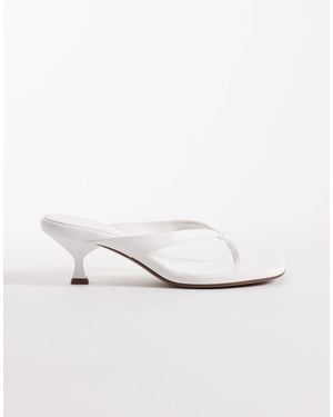 ASOS Havana Toe Thong Kitten Heel Sandals - White