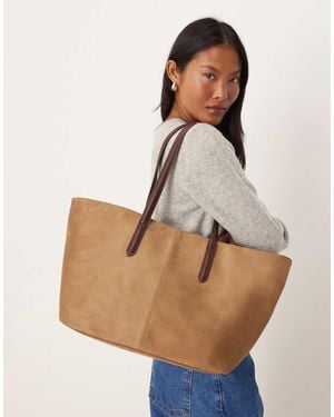 Accessorize Bolso Tote De Antelina De -Neutro