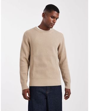 Jack & Jones Ribbed Sweater - Natural
