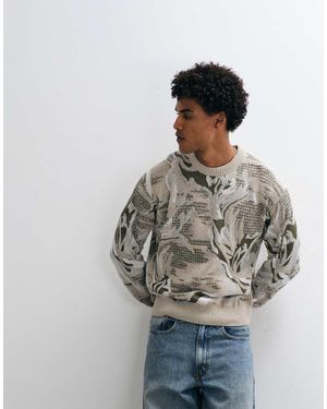 BOSS Sudadera Beis Con Estampado Abstracto-Neutro - Gris