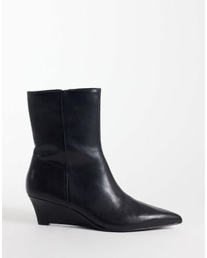 SEQWL Lumiere Refined Wedge Ankle Boots - Black