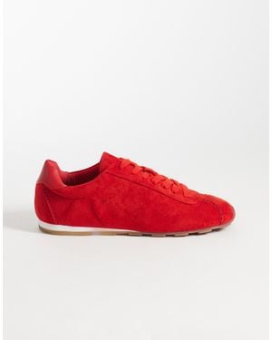 ASOS Dabble Slim Lace Up Trainers - Red