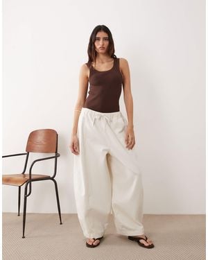 ARRANGE Willa Elasticated Waist Drawstring Pants - Natural