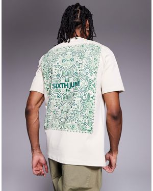 Sixth June – cremees t-shirt mit bandana-print auf dem rücken - Weiß