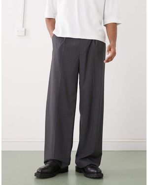 Weekday Loose Fit Tailored Trousers - Grey