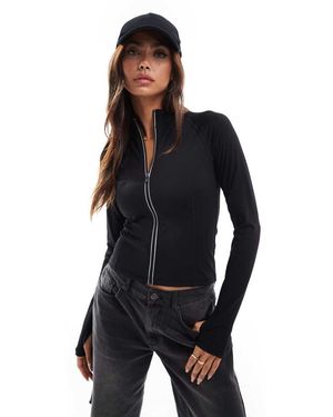 Tala Chaqueta Negra Con Cremallera Skinluxe De -Negro - Azul