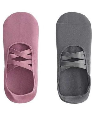 Oysho 2 Pairs Of Invisible Polyamide Blend Yoga And Pilates Socks With Double Straps - Pink