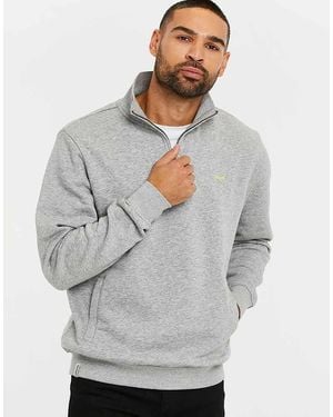 Threadbare Quarter Zip Sweatshirt - Grey