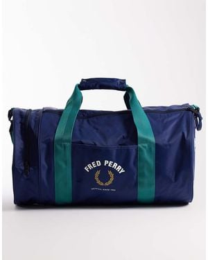 Fred Perry Sports Large Barrel Logo Bag - Blue