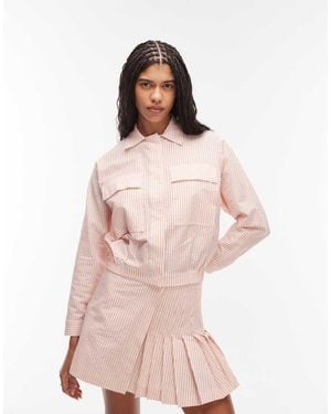 Lacoste Chaqueta Y Blanca A Rayas De (Parte De Un Conjunto) - Rosa