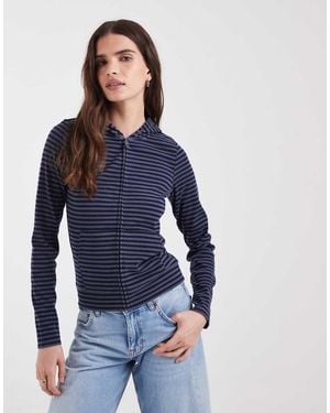 Hollister Cosy Long Sleeve Fitted Hoodie - Blue
