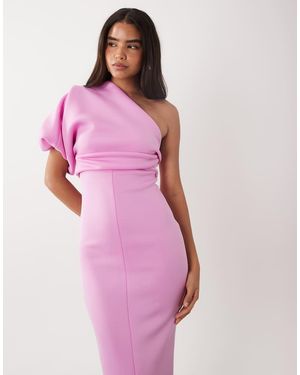 ASOS Scrunch One Shoulder Maxi Dress - Pink