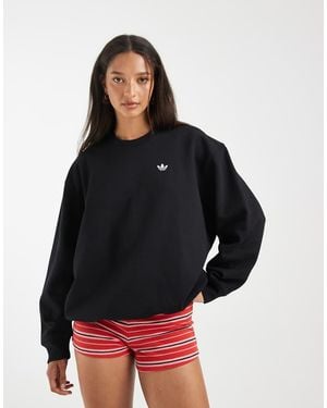 adidas Originals Essentials Crew Long Fleece Os Sweatshirt - Black