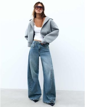 Pull&Bear Jean baggy ballon à coutures foncé - Bleu
