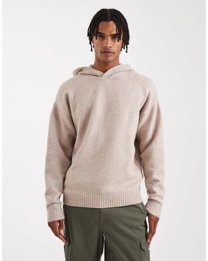 Jack & Jones Fluffy Knitted Hoodie - Natural