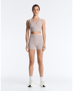Oysho Hot Trousers High-rise Compressive 10cm Contrast - White