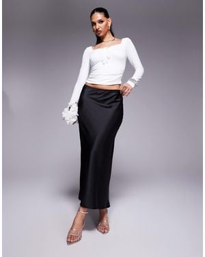 River Island Maxi Satin Skirt - Blue