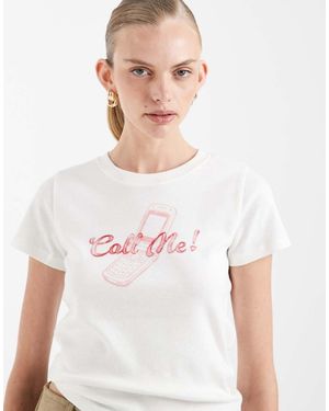 Hollister Call Me Graphic Baby Tee - White
