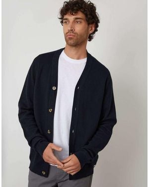 Threadbare Cotton Blend Knitted Cardigan - Blue