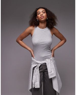 ARKET Ribbed Jersey Tank Top - Gray