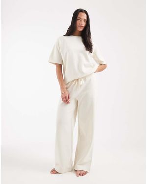 Vero Moda Joggers Anchos Con Cintura Anudada En Crema, Conjunto-Blanco - Neutro