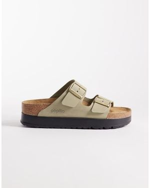 Birkenstock Arizona Flex Platform Leather Sandal - Natural