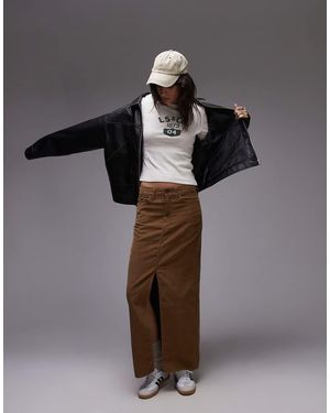 Levi's High-Rise Corduroy Column Skirt - Brown