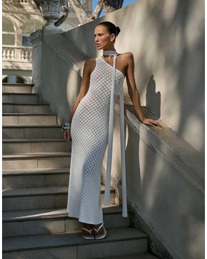 4th & Reckless Gehaakte Maxi Strandjurk Met Asymmetrische Sjaal - Wit