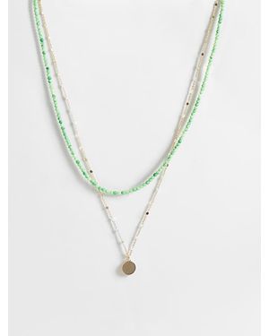 ASOS 2 Pack Coin And Beaded Necklace - Metallic
