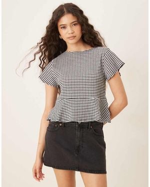 ASOS Rechte Top Met Ruches - Grijs