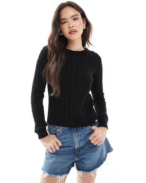 Superdry Essentials Slim Cable Jumper - Black