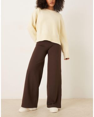 Hollister Gilly Hicks Ultra High Rise Wide Leg Pants With Internal Back Pocket - Natural