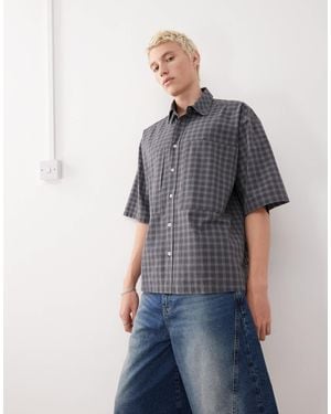 Collusion Check Shirt Short Sleeve - Blue