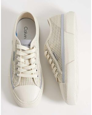 Calvin Klein Chunky Low Raffia Trainers - Natural