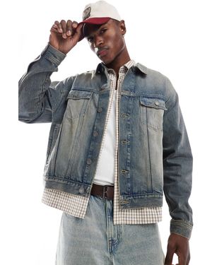 Cotton On – oversize-truckerjacke - Blau