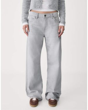 Stradivarius Low Waist baggy Jeans - Grey