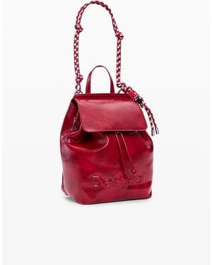 Desigual Small Backpack Logo - Red