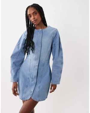 ASOS Cocoon Sleeve Cinch Mini Dress - Blue