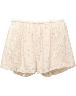 Pull&Bear Short en dentelle - écru fleuri - Neutre