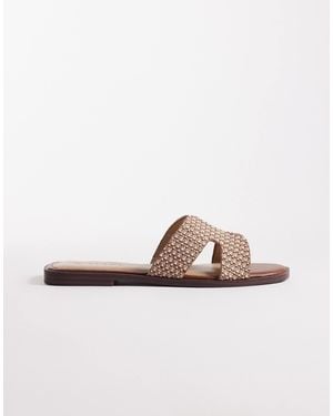 SEQWL Storke Flat Sandals - Brown