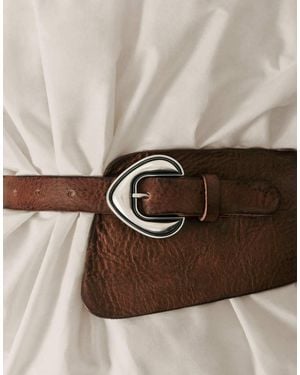Desigual Studio Leather Sash Belt - Brown