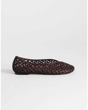 TOPSHOP Luna Woven Ballet Flat - Brown