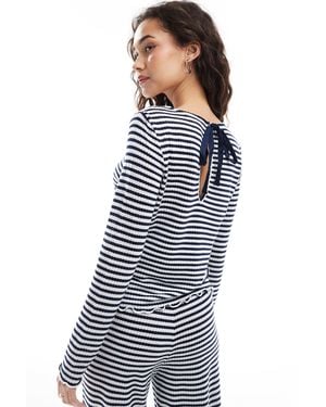 Object Long Sleeve Ribbed Jersey Top Co-ord - Blue