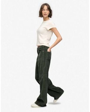 Superdry Mid Rise Baggy Jumbo Cord Trousers - White