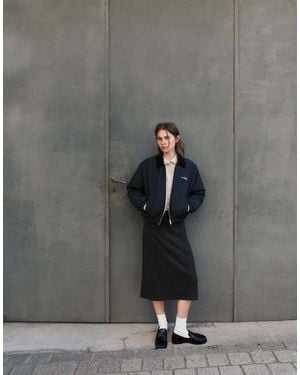 Pull&Bear Gonna Midi Dritta Morbida Al Tatto Grigia - Grigio