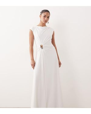 Forever New Maxi Jurk Met Aangerimpelde Hardware - Wit