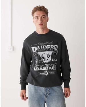 KTZ Sudadera Extragrande Con Estampado De Los Las Vegas Raiders De - Negro