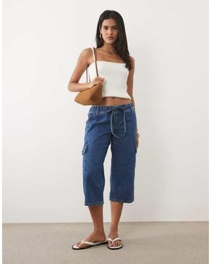 ASOS Utility Capribroek Met Lage Taille - Blauw
