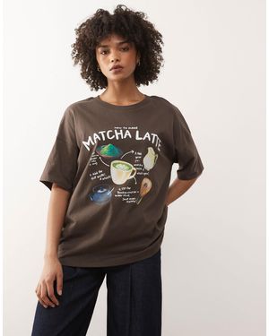 Noisy May T-shirt imprimé matcha - chocolat - Multicolore