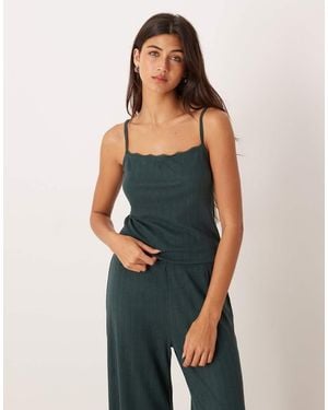 Abercrombie & Fitch Pointelle Pyjama Cami Co-ord - Blue